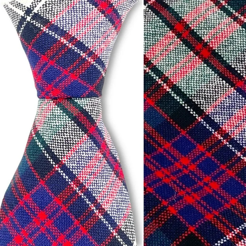 MacDonald Tartan Neck Tie 100% Wool Scottish Family Clan Men’s Plaid Necktie